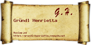 Gründl Henrietta névjegykártya