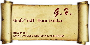 Gründl Henrietta névjegykártya