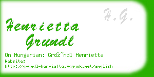 henrietta grundl business card